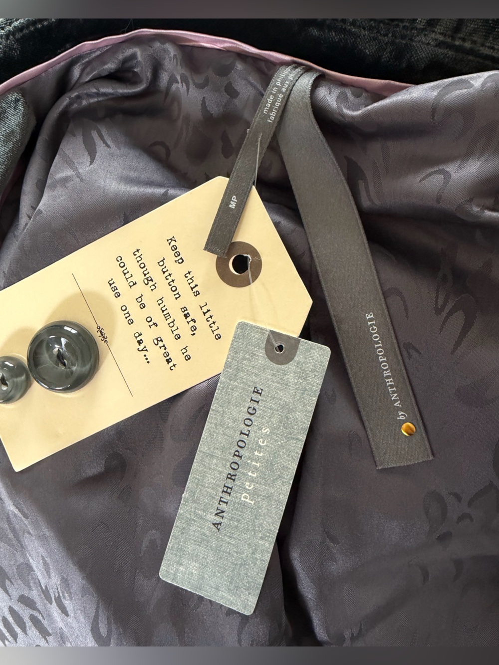 Anthropologie Velvet Blazer Jacket - Charcoal - Picture 5 of 7